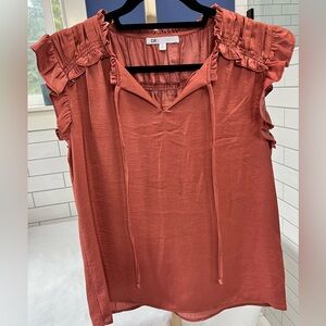 DR2 Women's Ruffled Rust Blouse